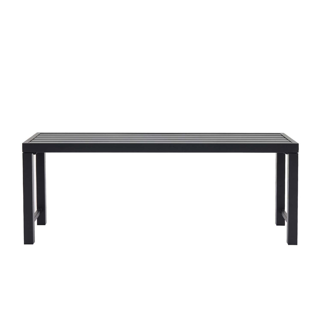 Black Metal Backless Outdoor Bench I9441