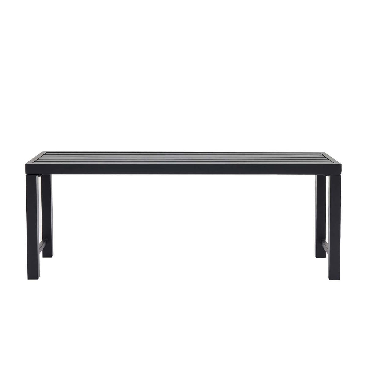 Black Metal Backless Outdoor Bench I9441