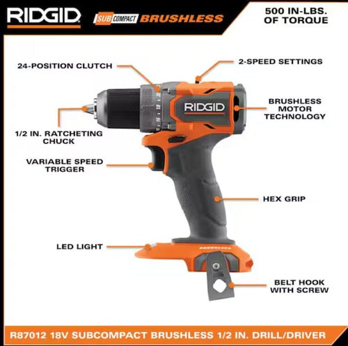 18V Brushless Cordless 1/2 in. Drill/Driver Kit with 2.0 Ah Batteries S337