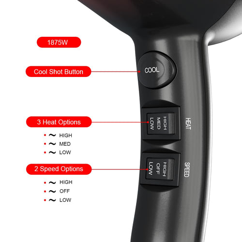 1875W Lightweight Ionic Hair Dryer Y925870