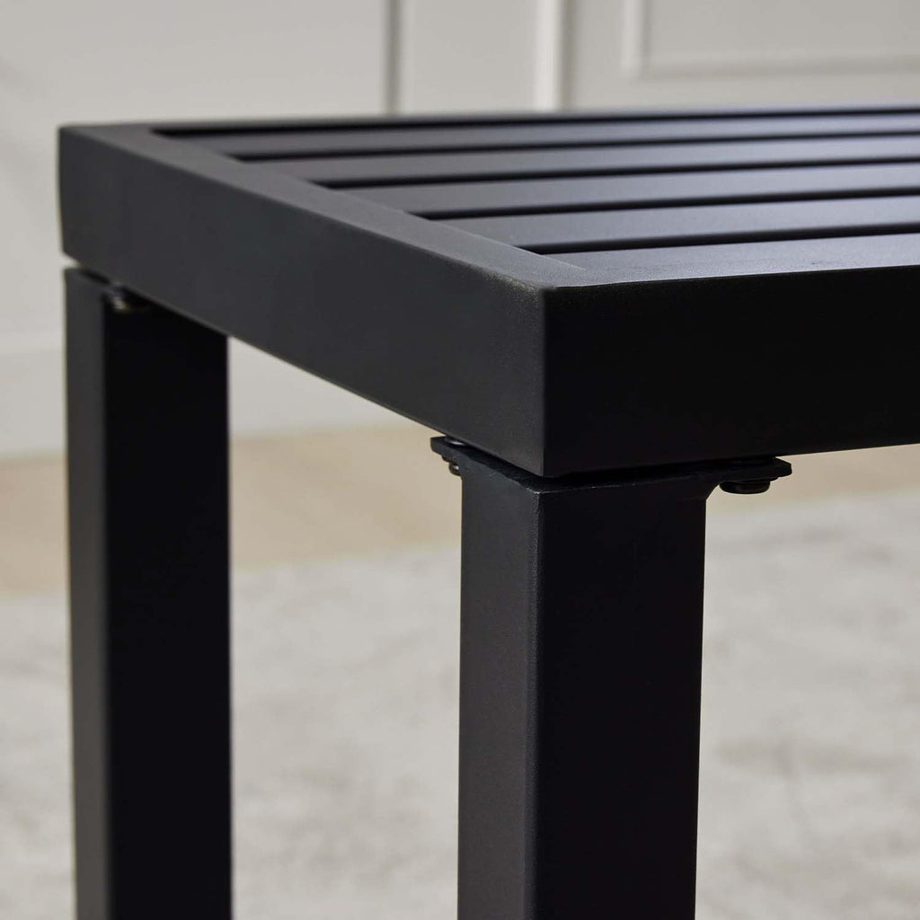 Black Metal Backless Outdoor Bench I9441