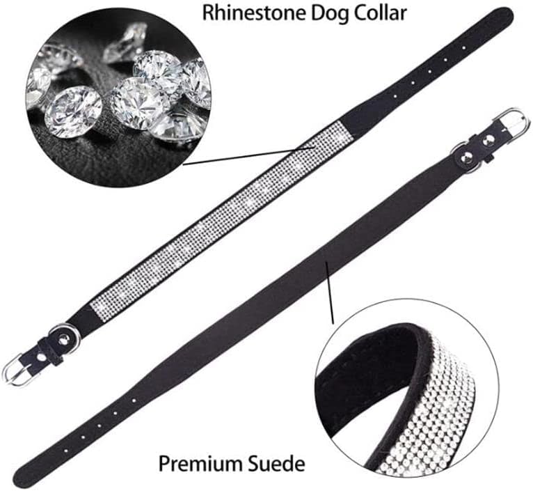 Small Dog Collar with Rhinestone Crystal (XXS, Pink) M2193