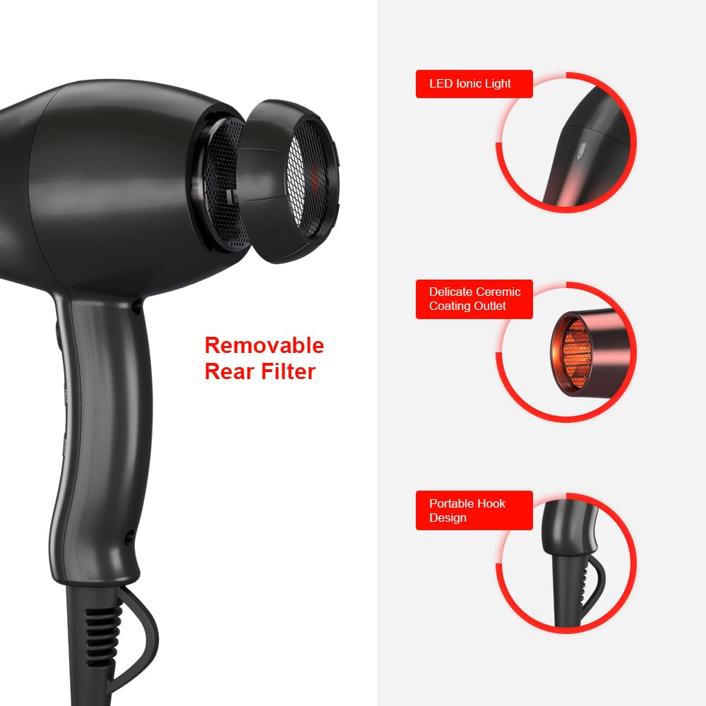 1875W Lightweight Ionic Hair Dryer Y925870