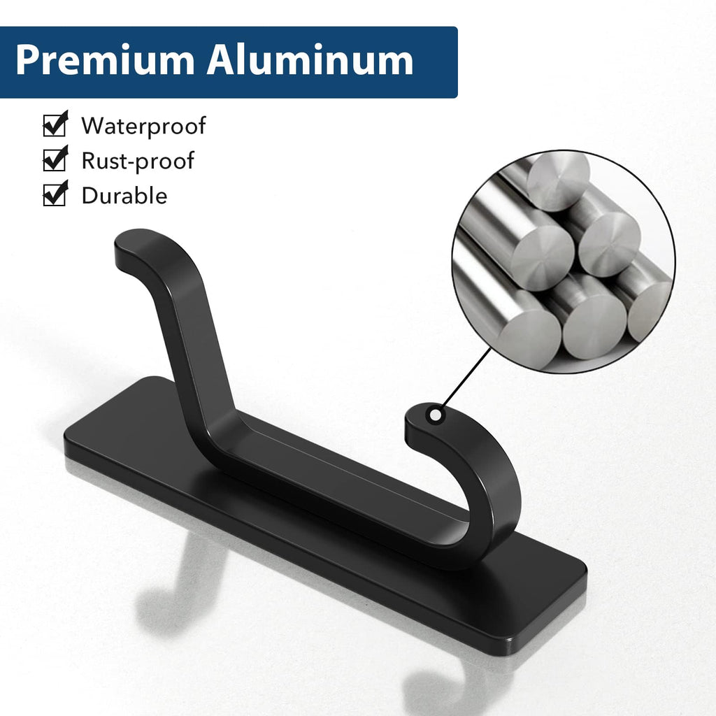 Black 4 Pack Stick-on Hooks V976