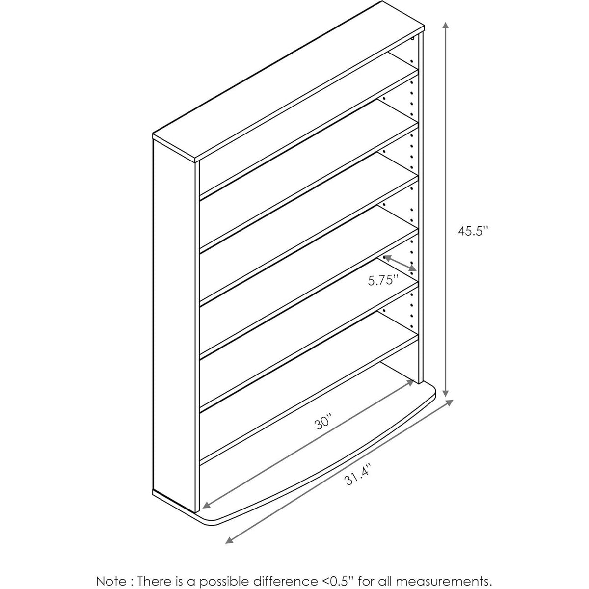 6 Tier Adjustable Multimedia Storage Tower F206681