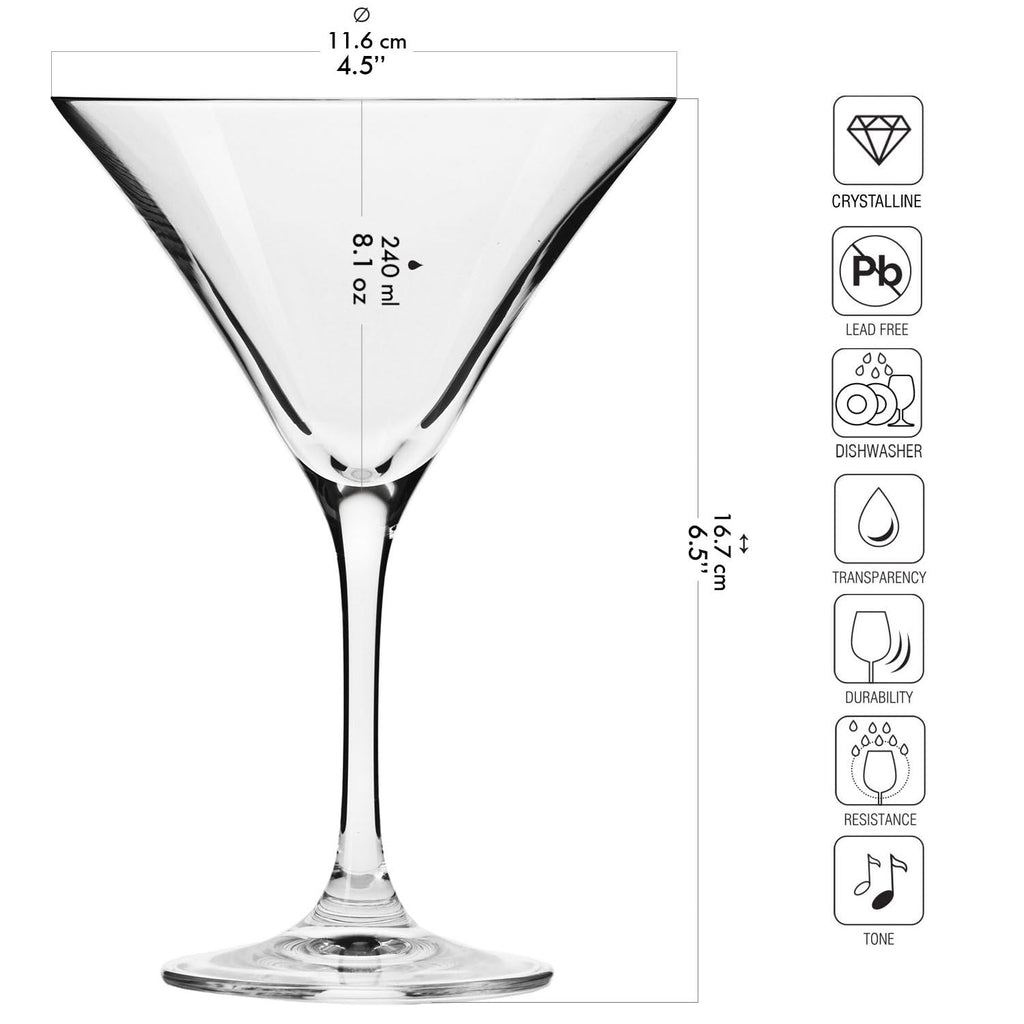 Martini Glasses Set of 6, 5.1 oz N840793