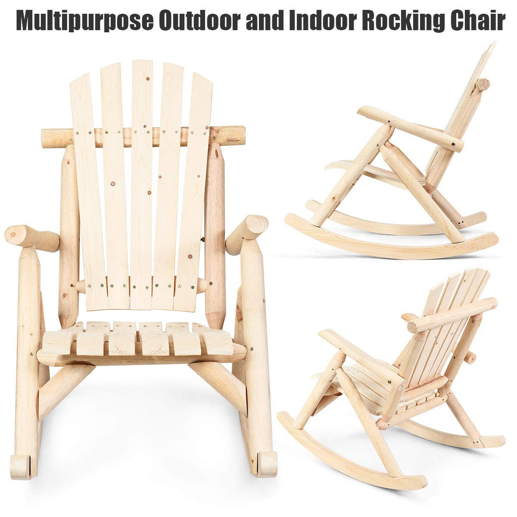 Log Rocking Chair Set X426023