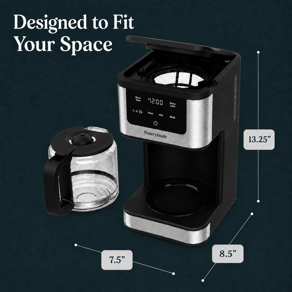 14-Cup Programmable Drip Coffee Maker with Glass Carafe, Black T128873