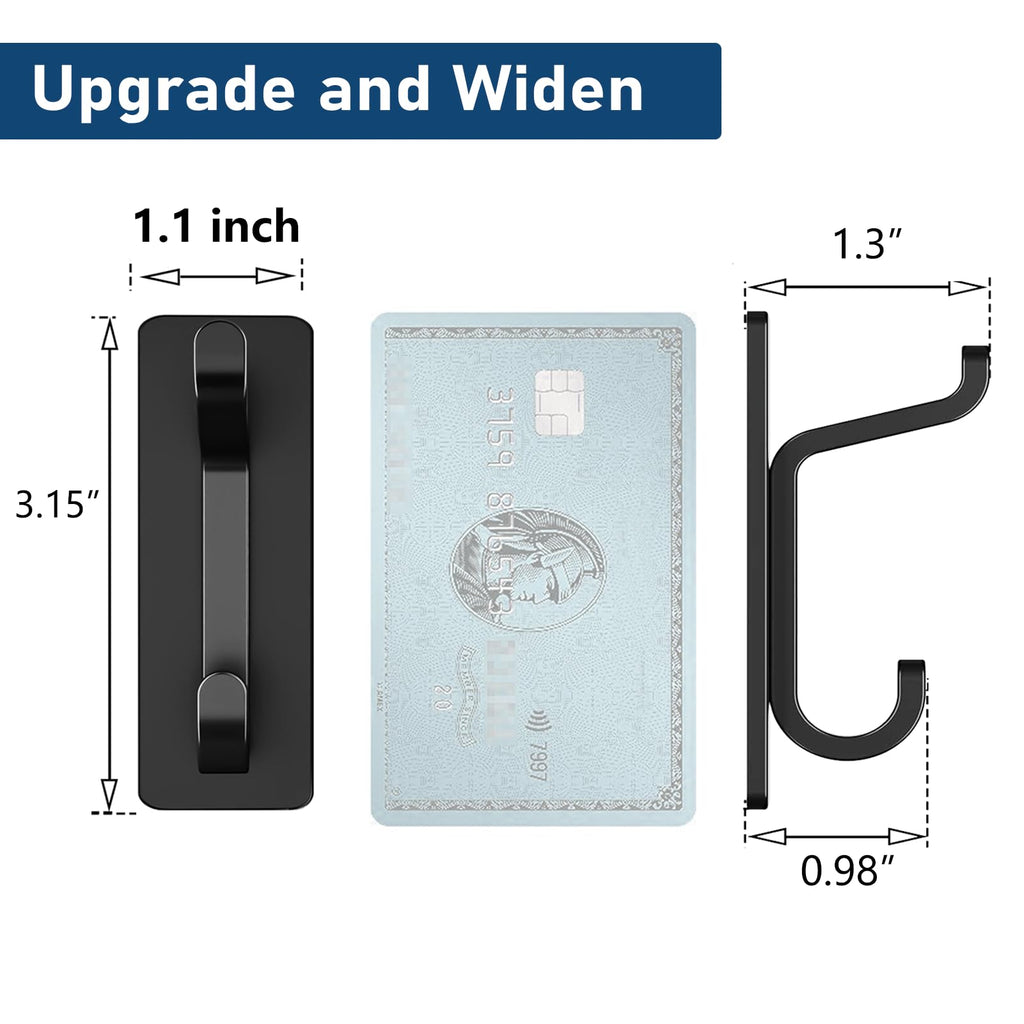 Black 4 Pack Stick-on Hooks V976