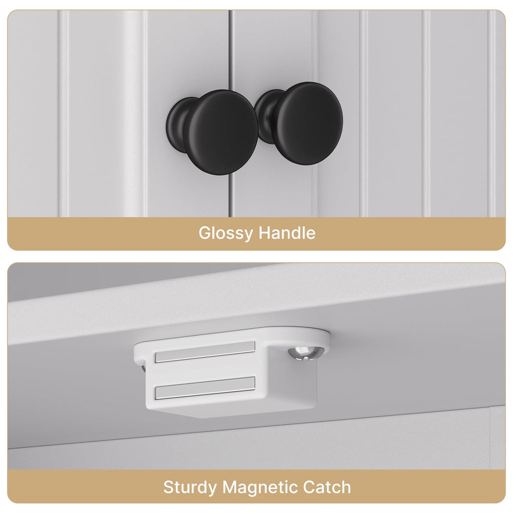 Over The Toilet Storage Cabinet with Five Doors White E1980