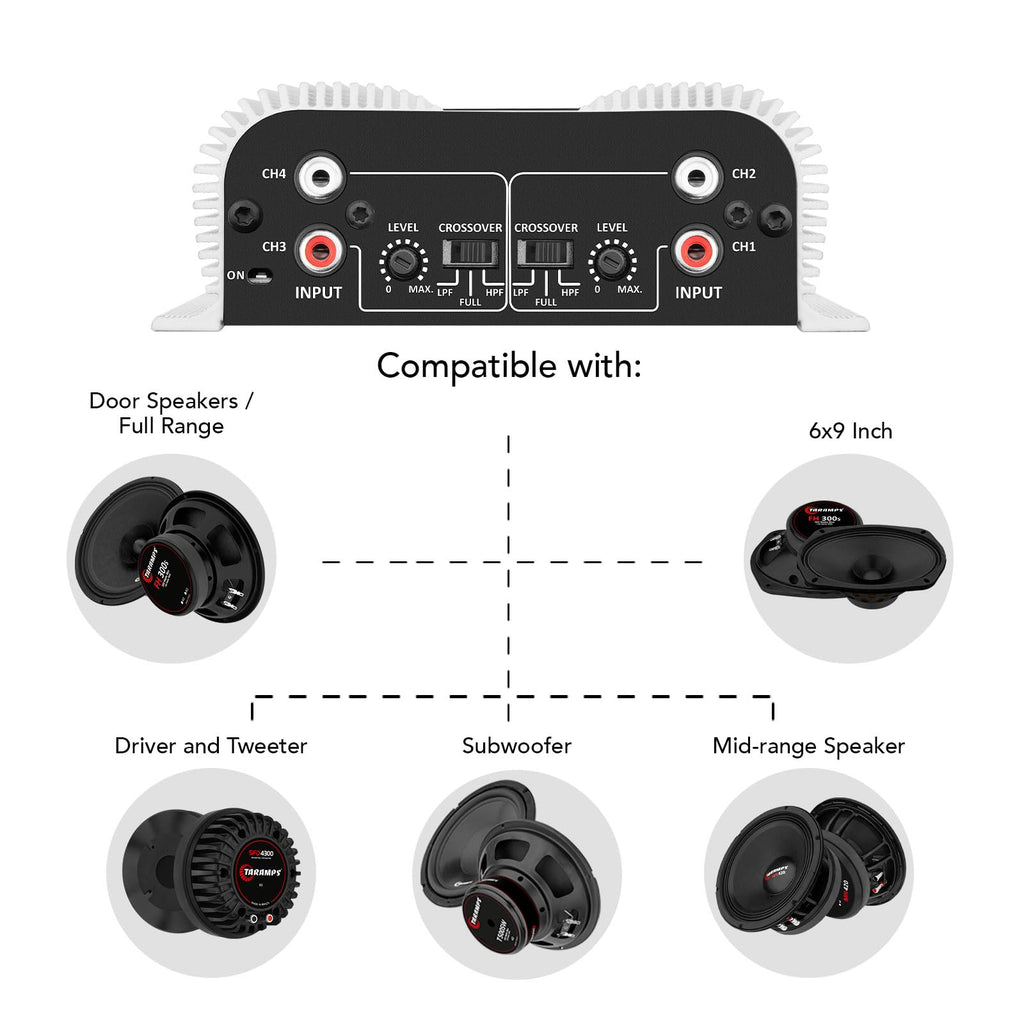 400 watts RMS 4 Channels Car Audio Amplifier D92666