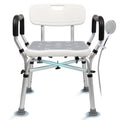 Adjustable Shower Chair with Arms & Back, 550 lb, Gray Z1160