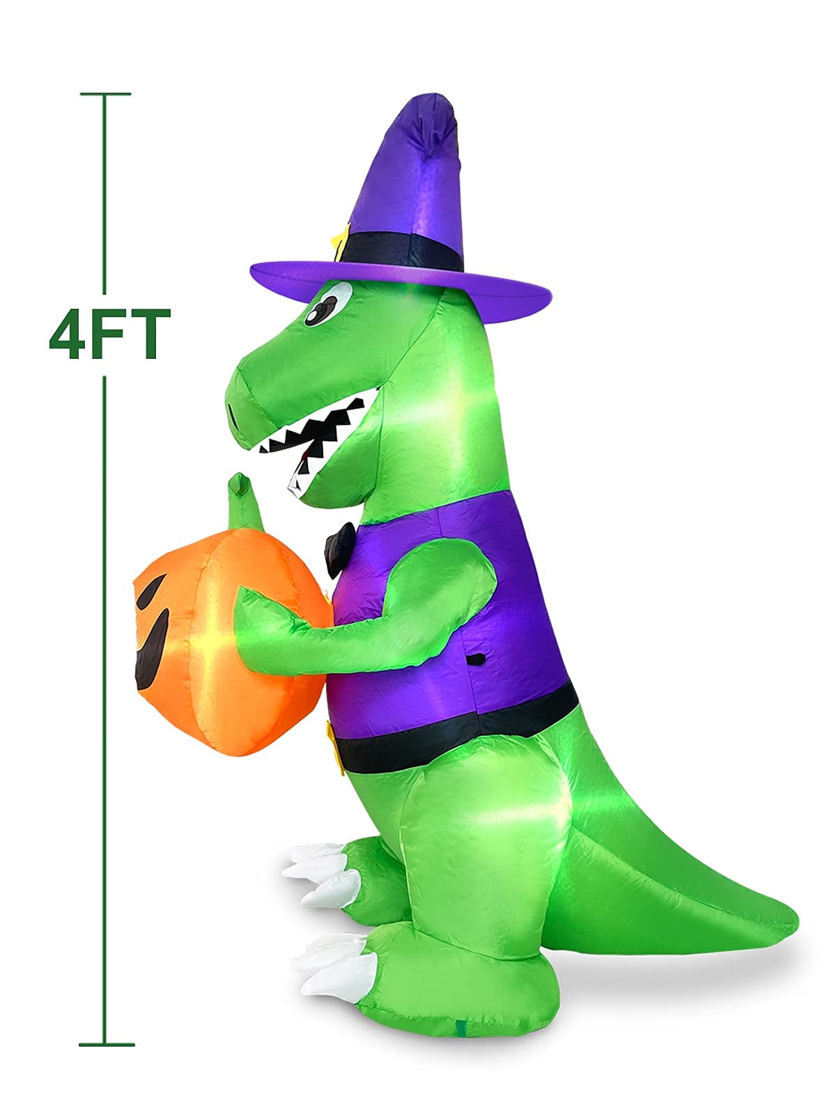 4 Ft Halloween Inflatables Witch Dinosaur H710