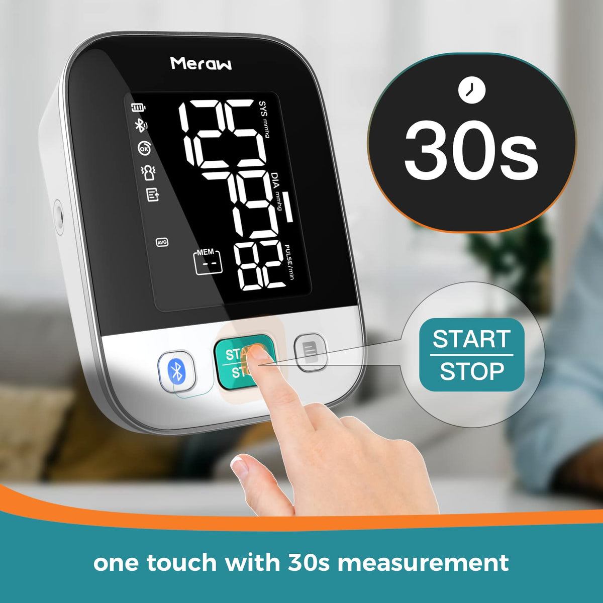 White Automatic Blood Pressure Monitor with Bluetooth E68310
