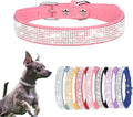 Small Dog Collar with Rhinestone Crystal (XXS, Pink) M2193