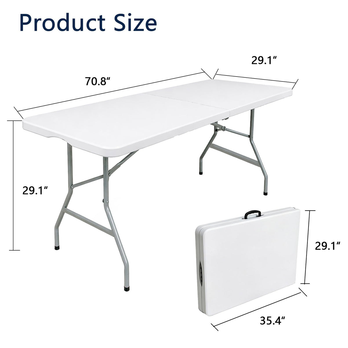 6ft White Folding Table F14729
