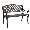 40.5" Antique Black Cast Aluminum Outdoor Bench with Mesh Backrest P9983