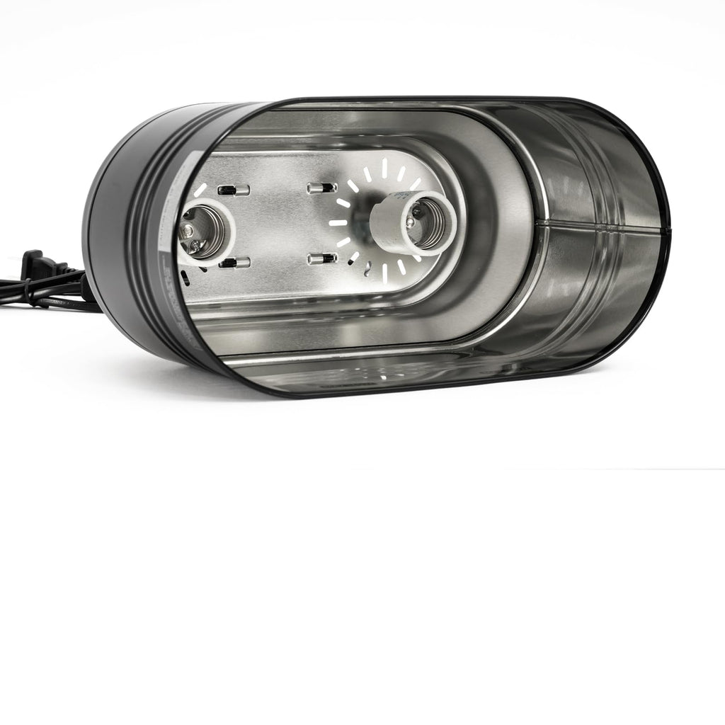 Reptile Light Fixture with 2 Switches, E26 Heat Lamp Fixture C7120