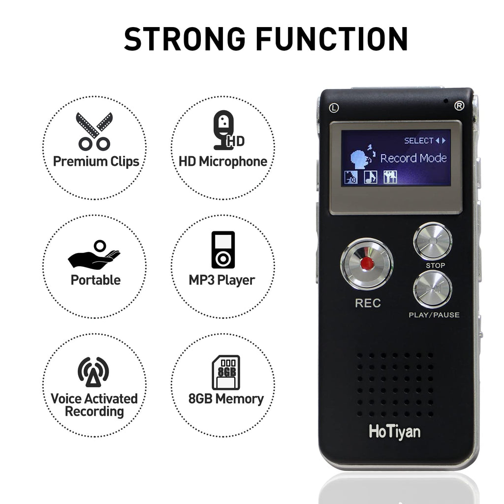 8GB Voice Activated Digital Audio Recorder O577670