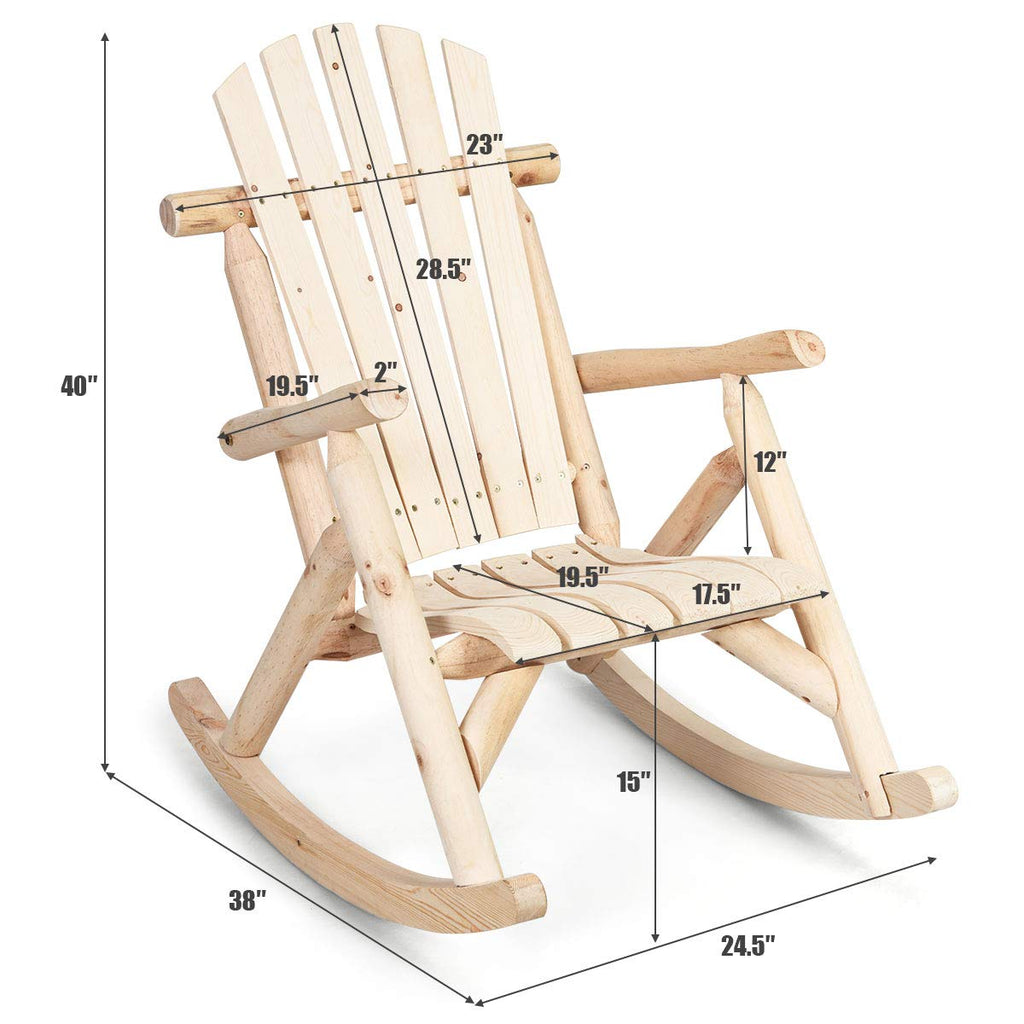 Log Rocking Chair Set X426023