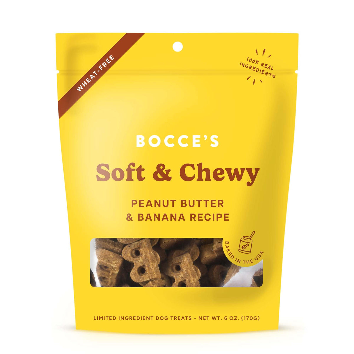 PB & Banana Flavor Soft & Chewy Dog Treats, 6 oz C62634