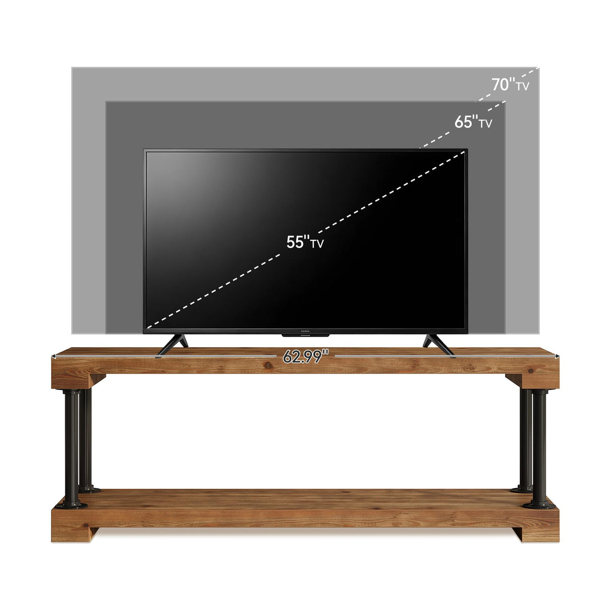 Solid Wood TV Stand for 75-Inch TV X25329