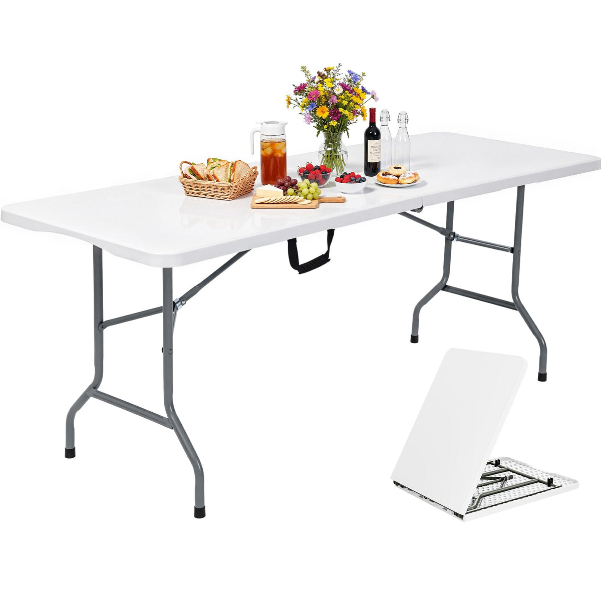 6ft Folding Table Heavy Duty Y5885