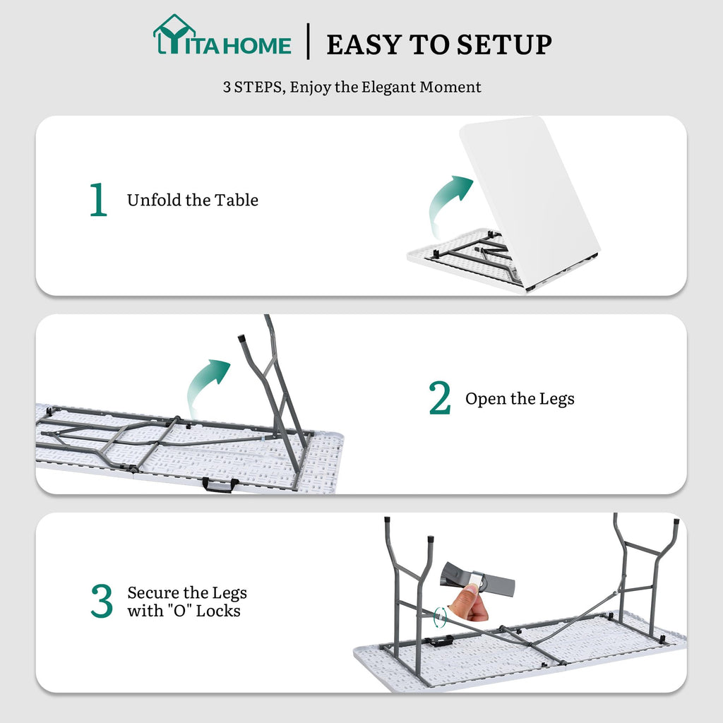 6ft Folding Table Heavy Duty Y5885