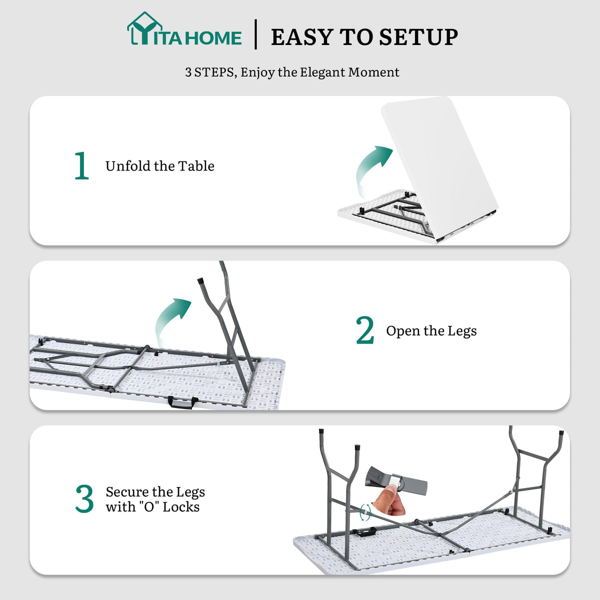 6ft Folding Table Heavy Duty Y5885