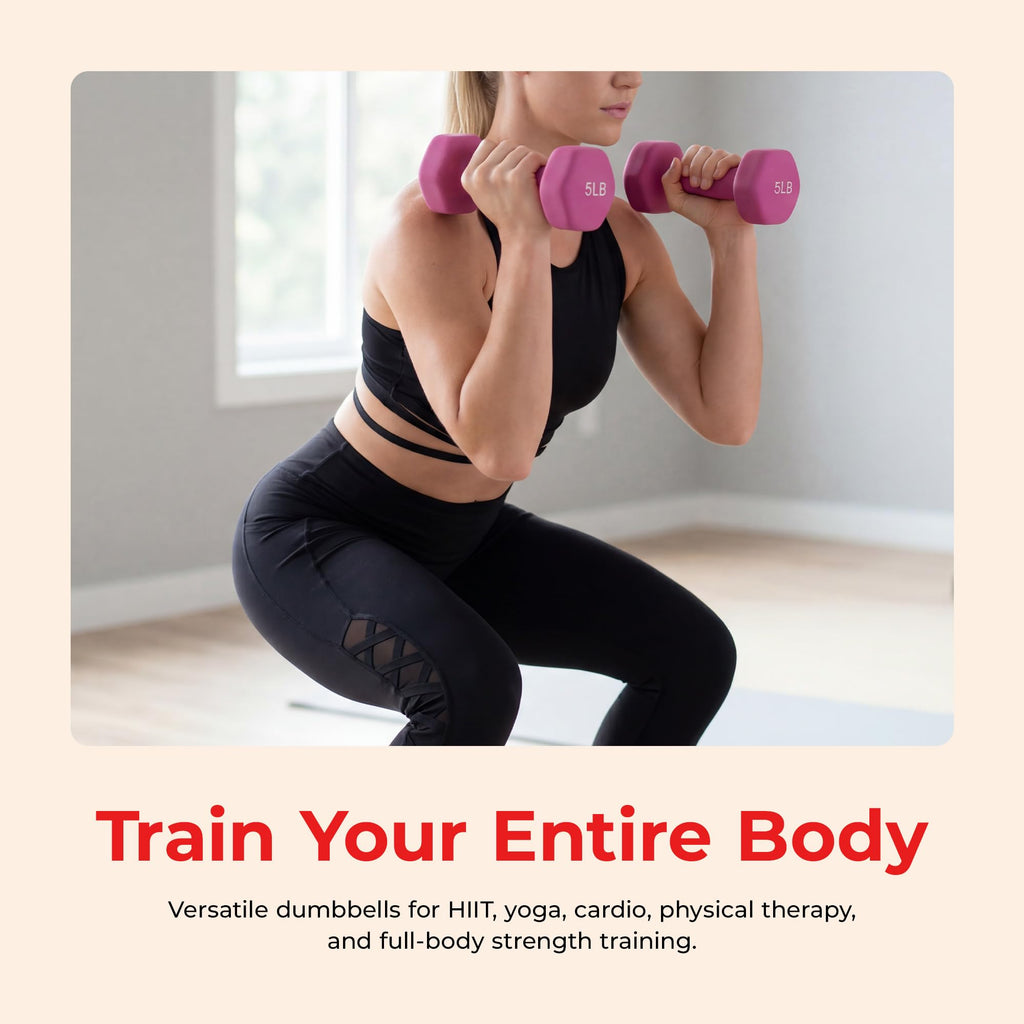 Neoprene Hex Dumbbell 2-10 lb Pair D846599