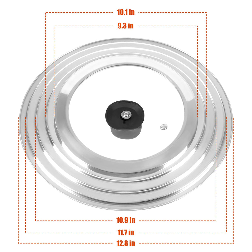 Universal Lid for Pots and Pans Skillets 8.2-12.5 Inch Stainless Steel F42593