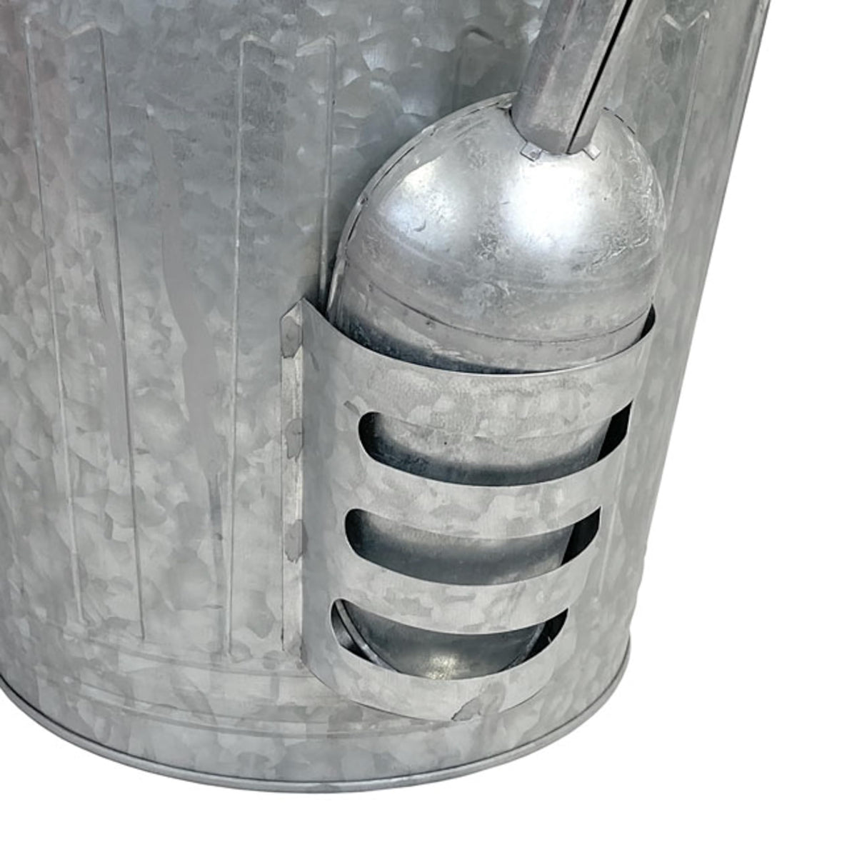 Galvanized Steel Bird Seed Storage Bucket Bin with Scoop N9994