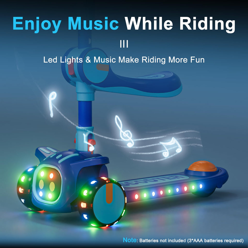2-in-1 Kids 3 Wheel Kick Scooter with Adjustable Seat Y7334