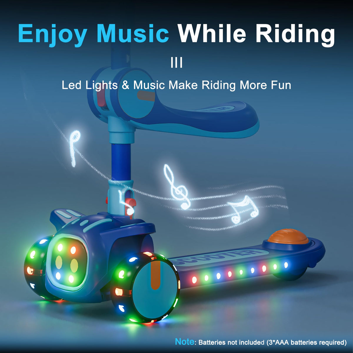 2-in-1 Kids 3 Wheel Kick Scooter with Adjustable Seat Y7334