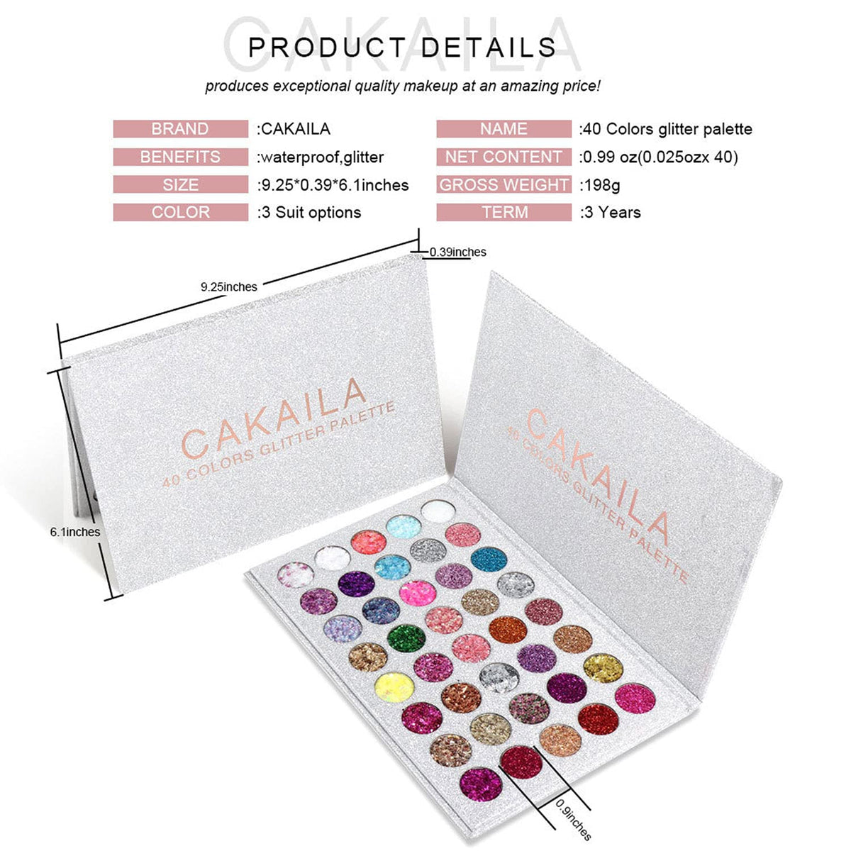 40 Colors Glitter Eyeshadow Palette O56953