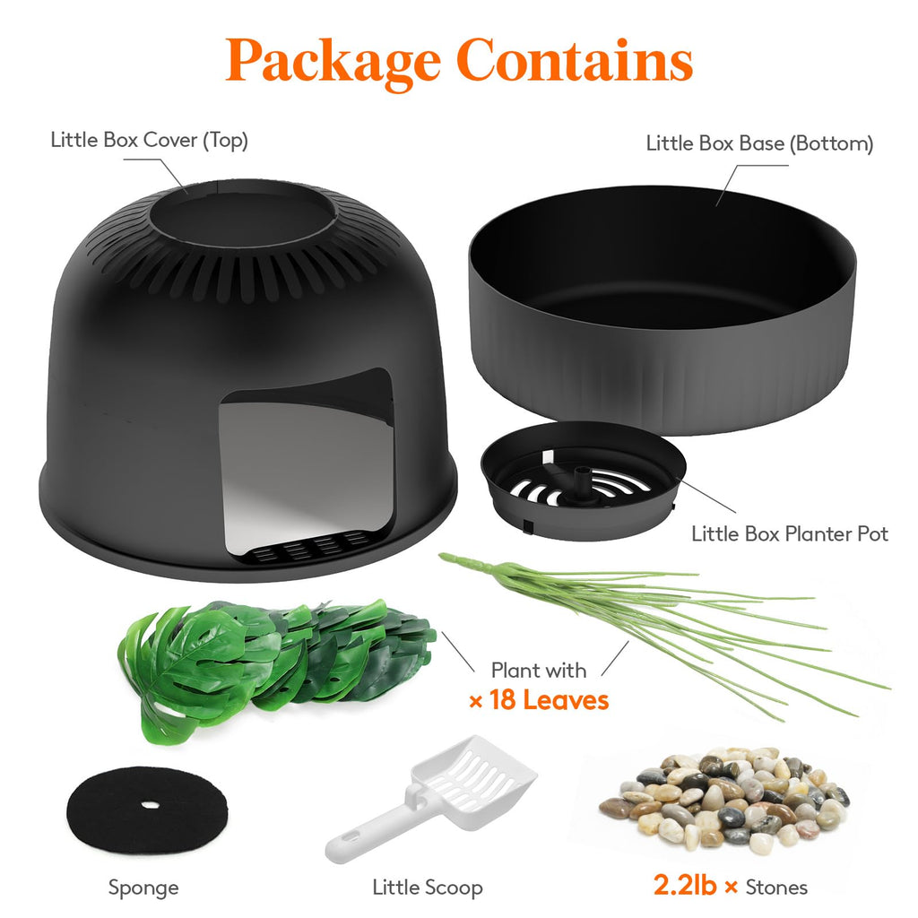 Black Cat Litter Box with Scoop I7683