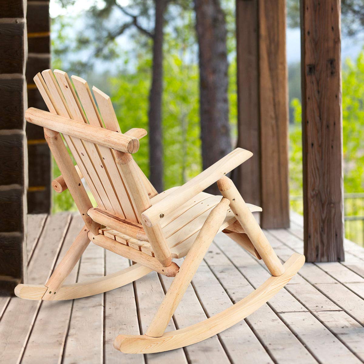 Log Rocking Chair Set X426023