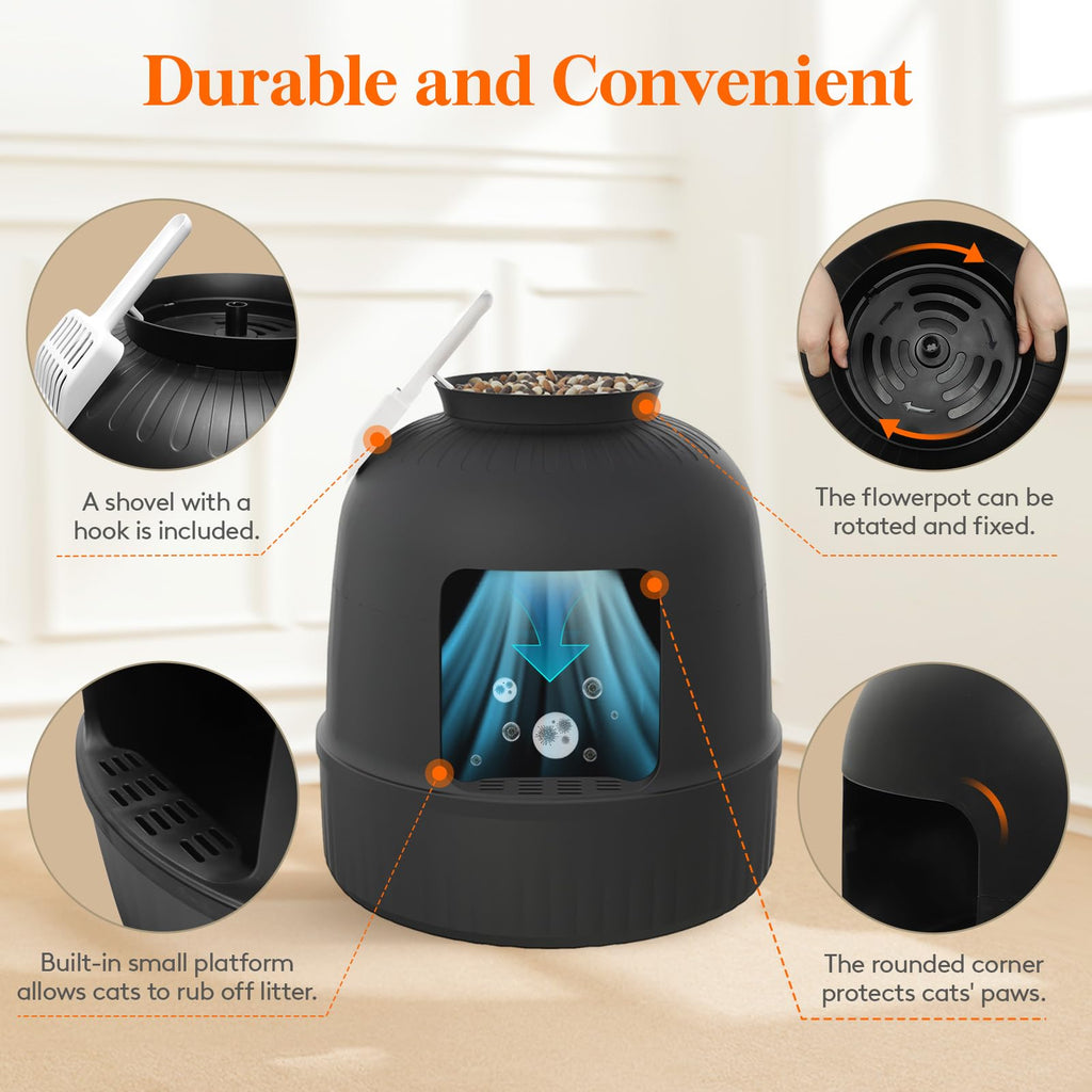 Black Cat Litter Box with Scoop I7683
