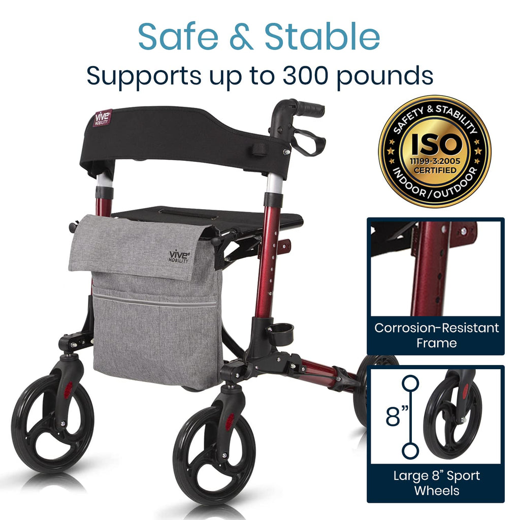 Folding 4 Wheel Rollator Walker S1203
