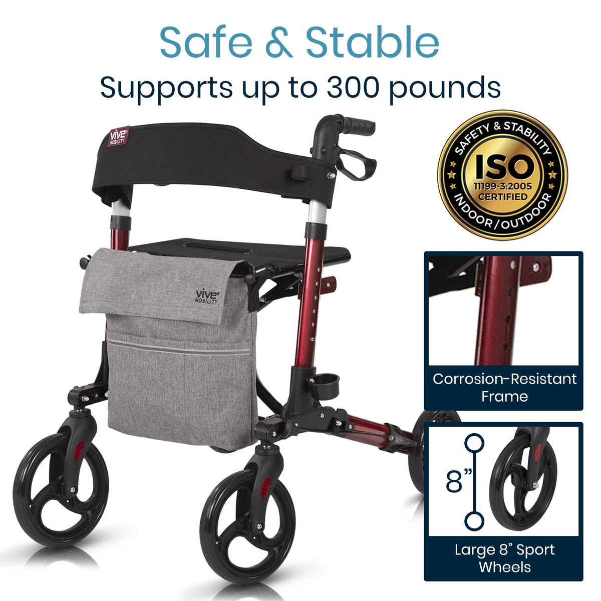 Folding 4 Wheel Rollator Walker S1203