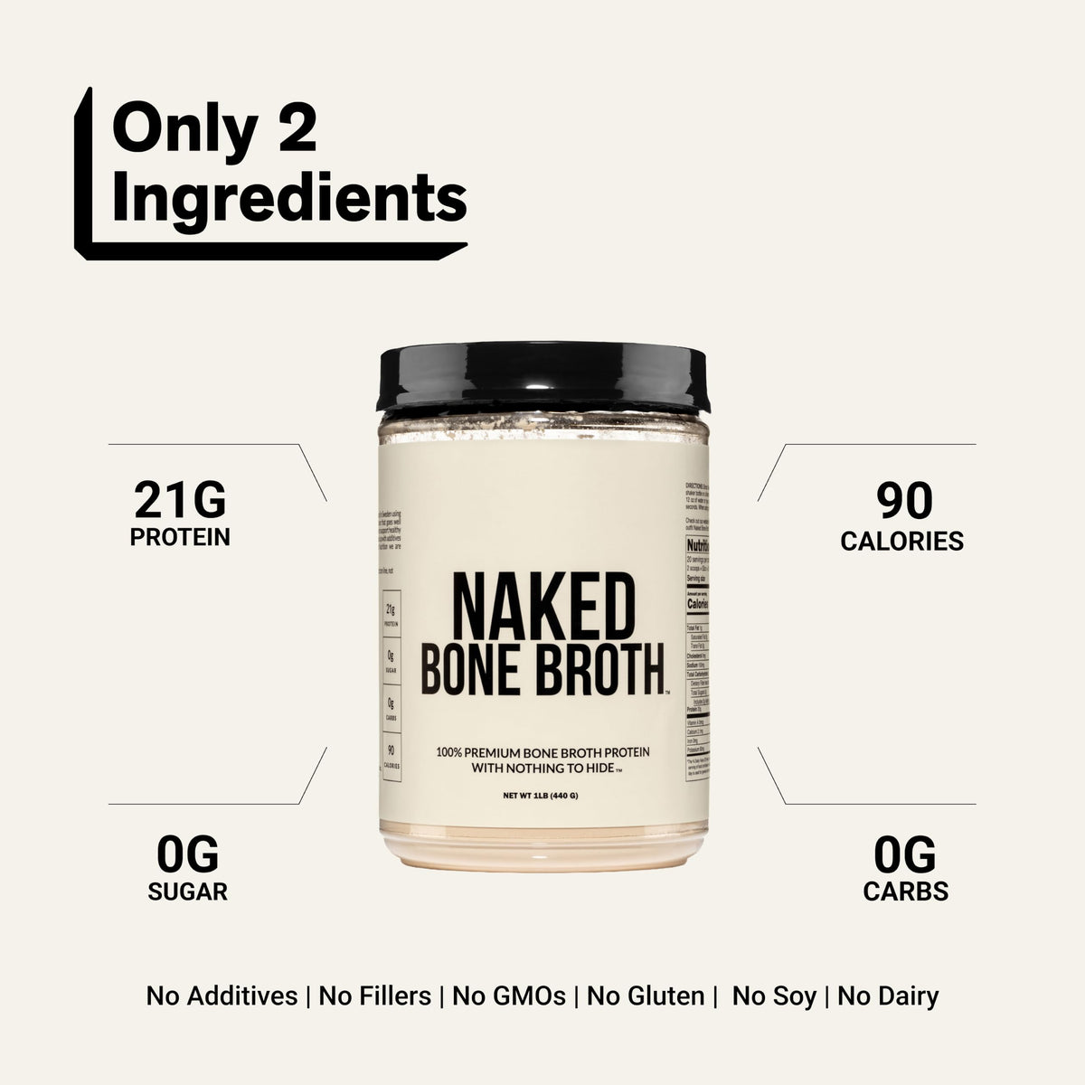 Beef Bone Broth Protein Powder 21G Protein 17G Collagen Unflavored L966272