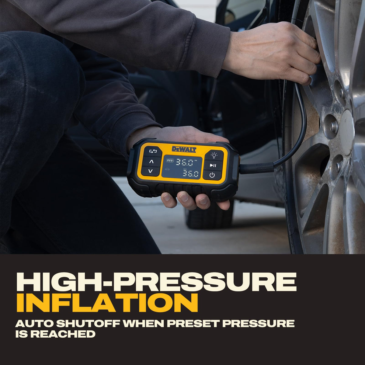 Portable 150 PSI 12V Tire Inflator with Digital Pressure Gauge P6979