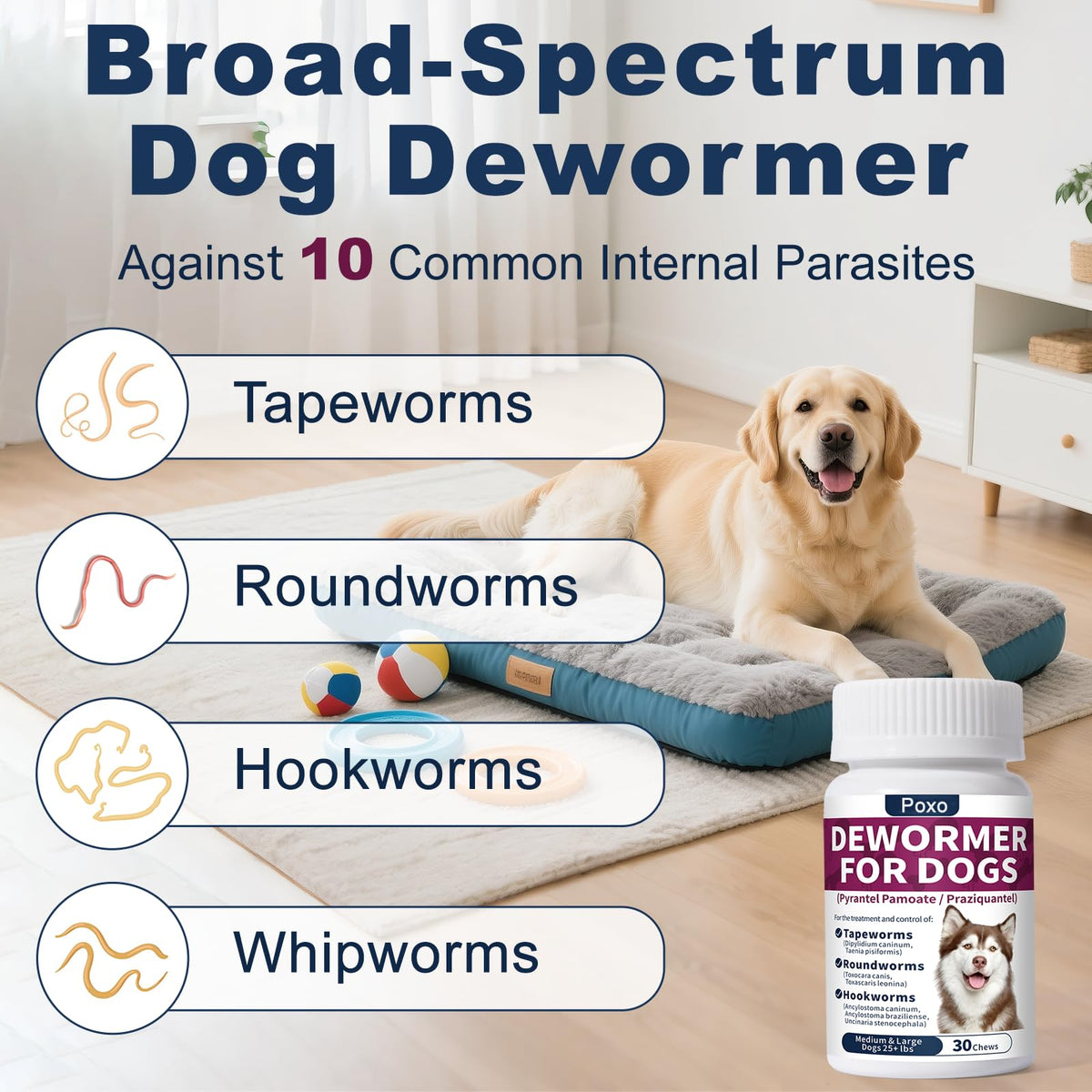 7-Way Dewormer for Dogs, 30 Tablets W137836