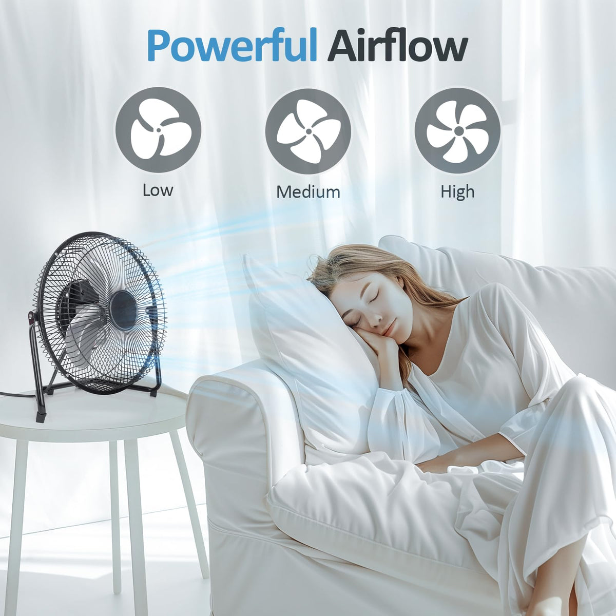 9 Inch Portable Metal Floor Fan P111