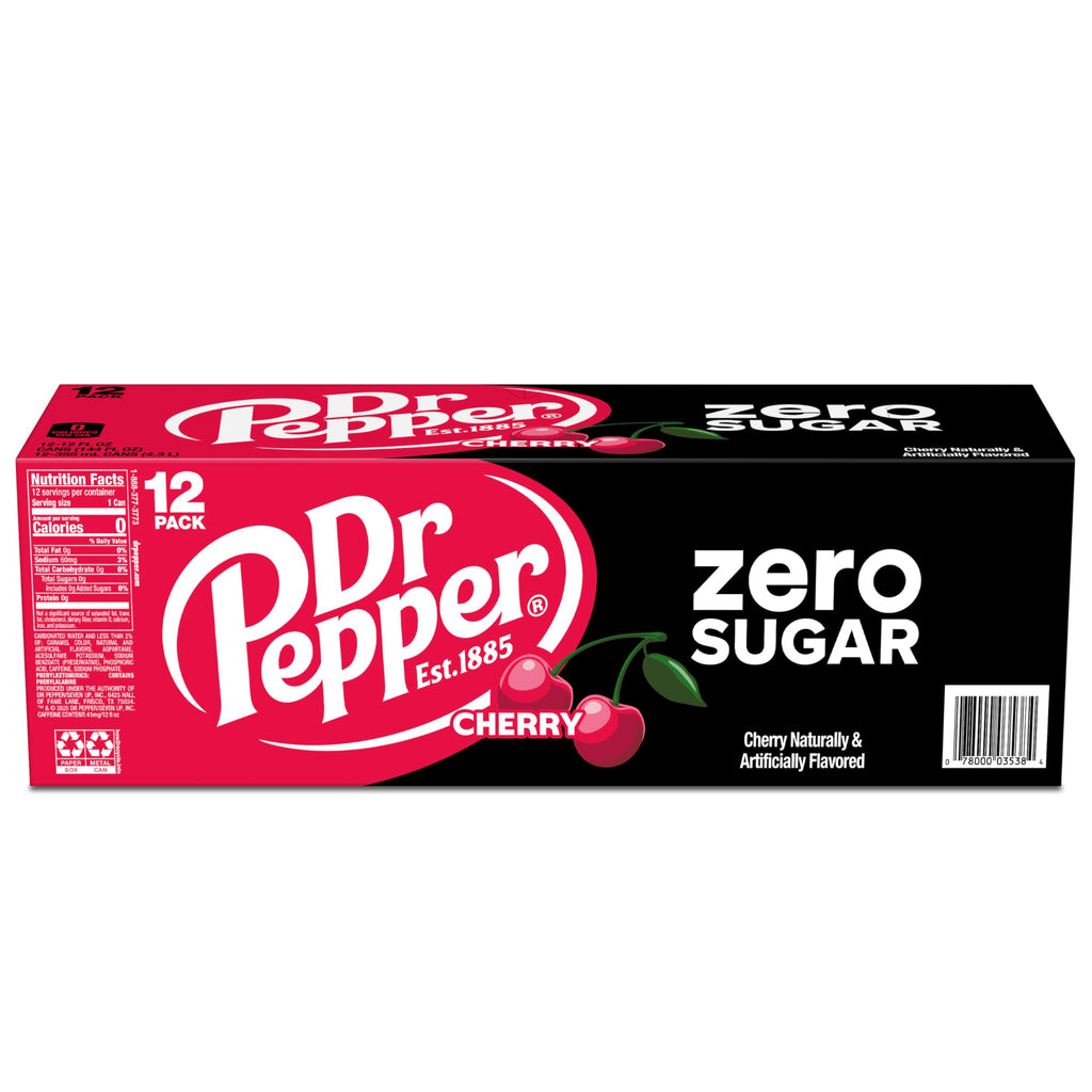 Cherry Zero Sugar Soda 12 fl oz 12 Pack K7330