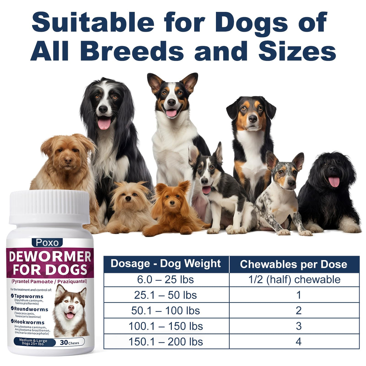 7-Way Dewormer for Dogs, 30 Tablets W137836