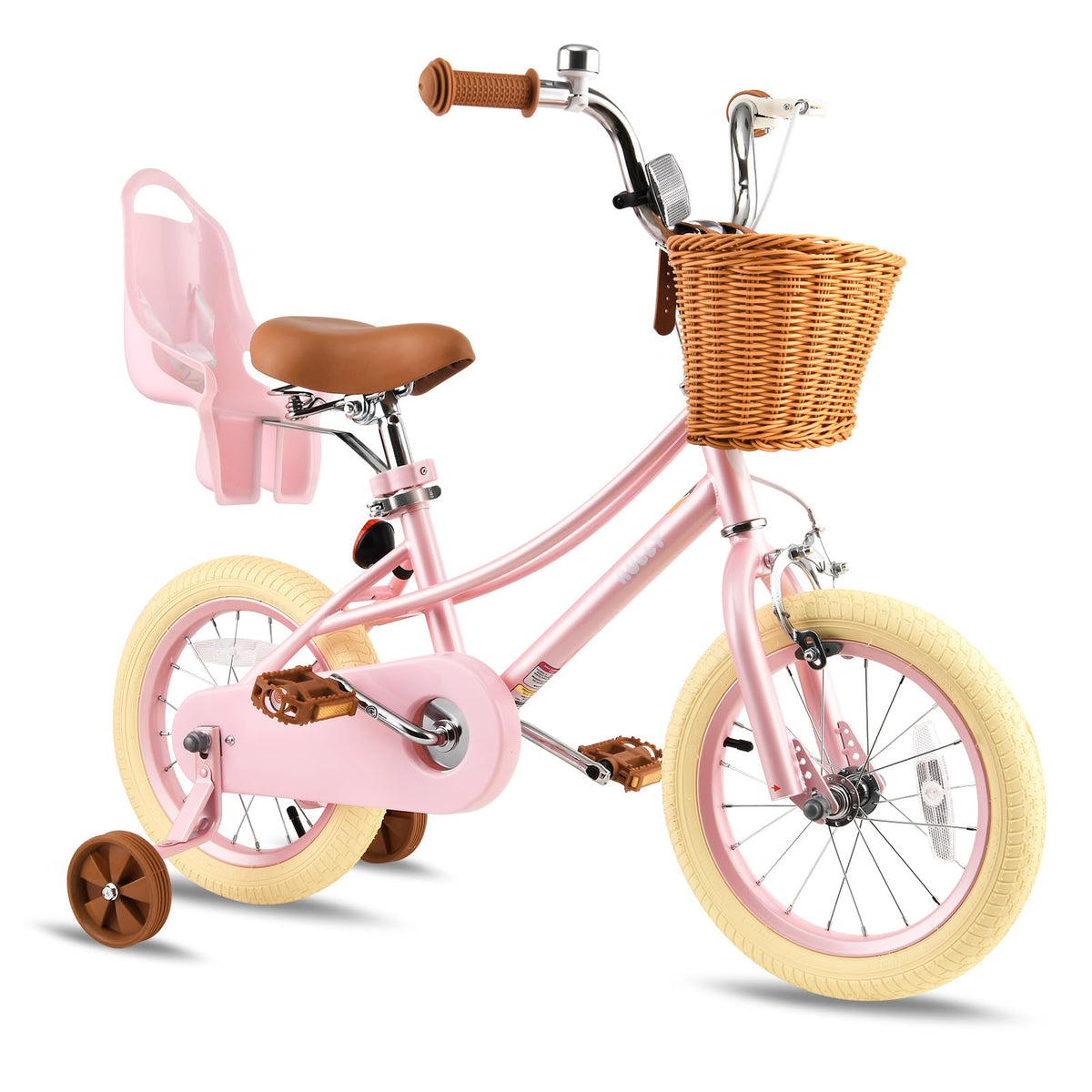 Kids Bike with Training Wheels, Basket and Streamers K374051