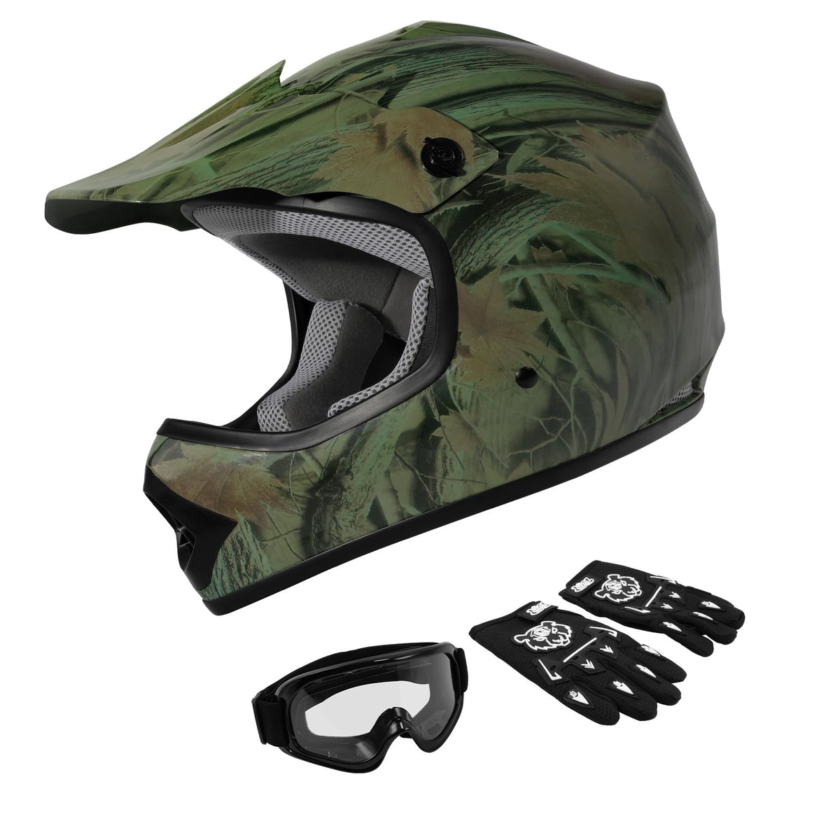 Youth Kids Motocross Helmet with Goggles & Gloves A86201
