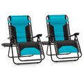 Zero Gravity Chair Set of 2 Folding Patio Lounge Recliner with Pillows Cup Holder S404