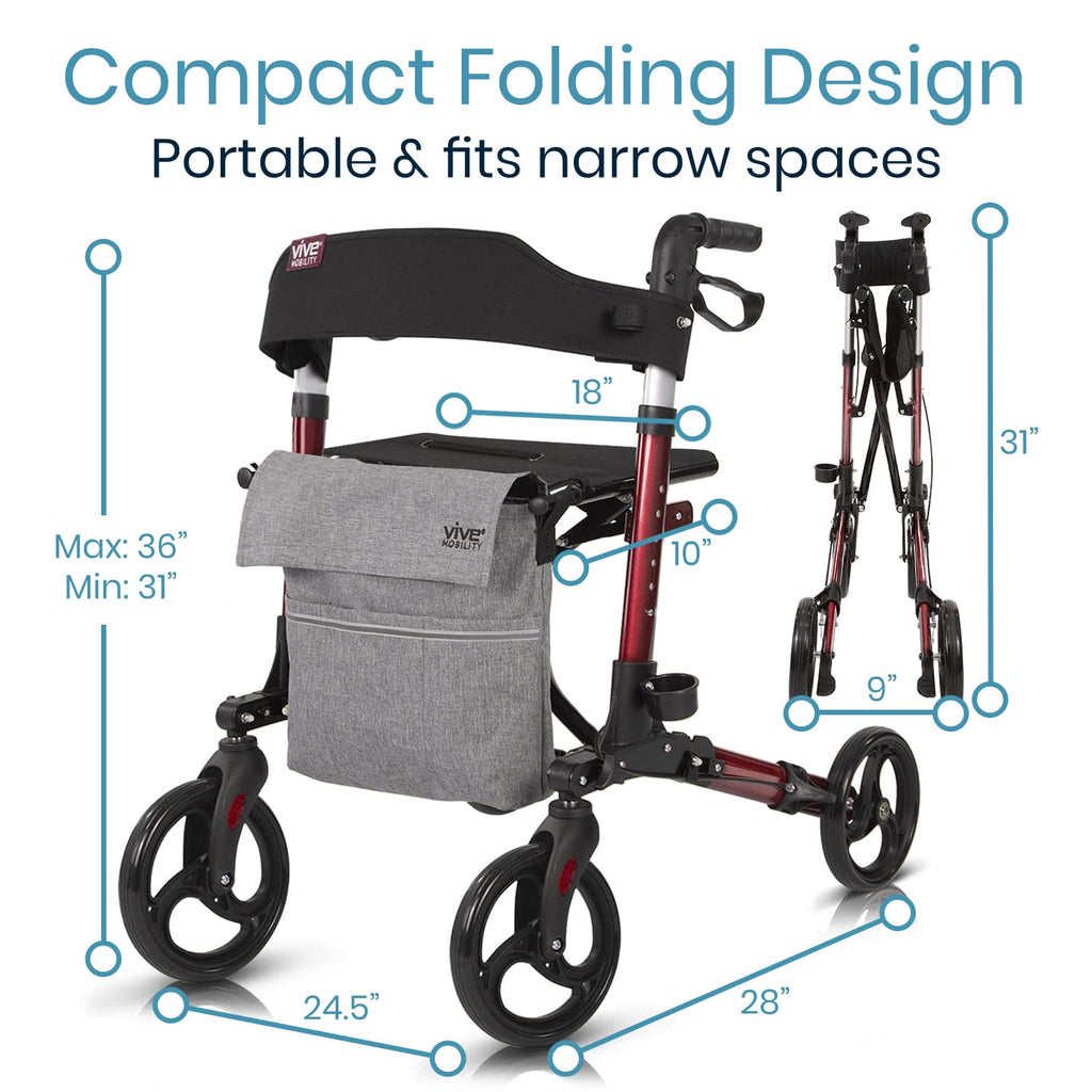 Folding 4 Wheel Rollator Walker S1203
